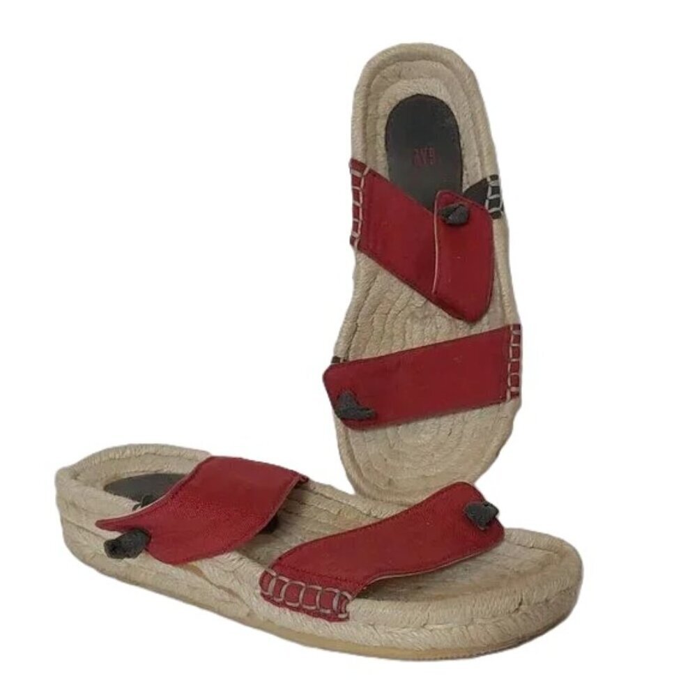 GAP Slip On Platform Espadrilles Sandals Leather Preppy Retro 90's Y2K Boho